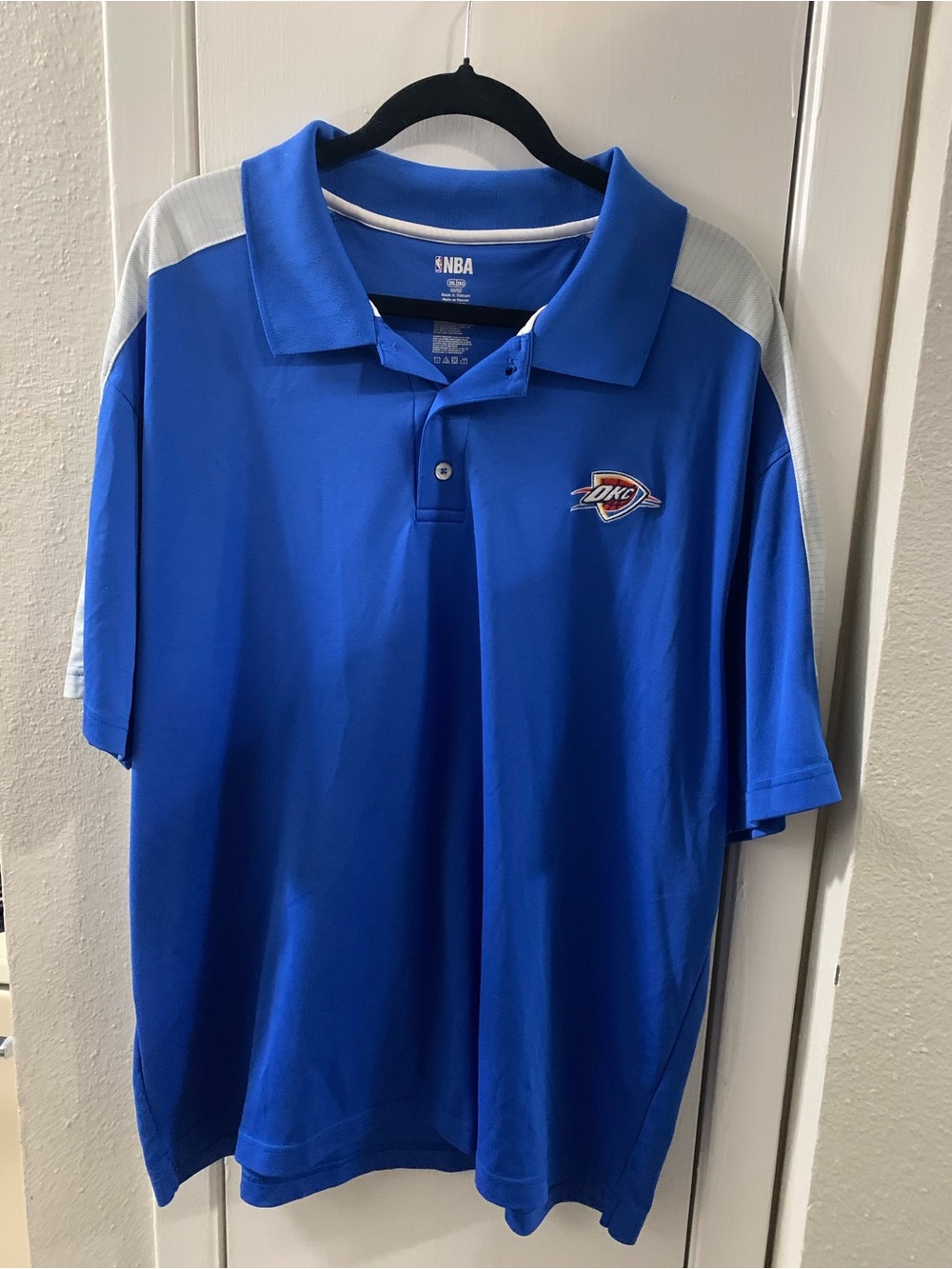 NBA Shirt Size 2XL Oklahoma City Thunder Polo Wicking Cool Light